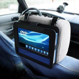 A headrest mounted portable auto video player