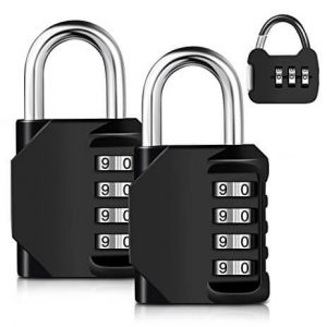 Adoric 3-Pack 4-Digit weatherproof combination lock for gym and sports locker, school locker, and a mini re-settable padlock, best lock for storage unit