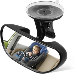 IdeaPro baby car mirror for a car without a headrest in the backseat. One of the most popular baby car mirror no headrest
