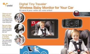 Yada BT53901F-2 4.3 Inch Tiny Traveler Digital Baby Car Monitor for cars with no headrest, trucks and SUVs. The camera transmits images to the monitor using wireless technology